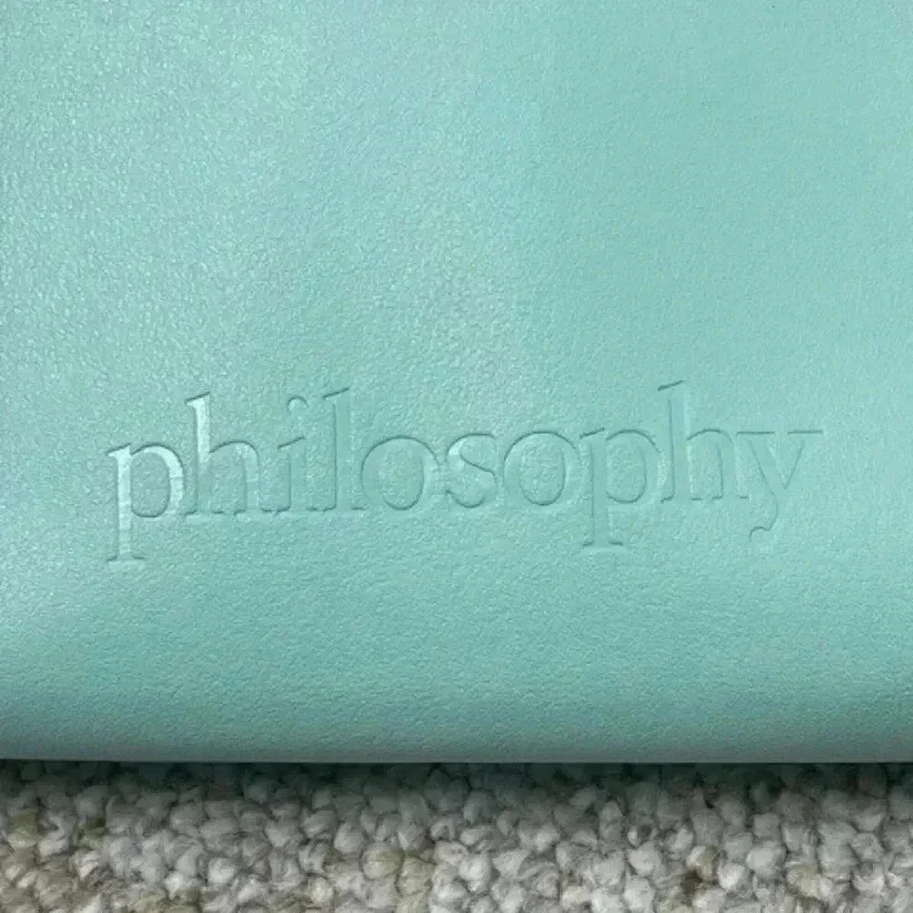 Philosophy Toiletry Cosmetic Makeup Bag Blue with Yellow Trim  9'X5.5 - Picture 5 of 5